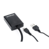 Adapter GEMBIRD A-VGA-HDMI-01 (HDMI F - D-Sub (VGA), Jack stereo 3,5 mm, USB 2.0 M; 0,15m; kolor czarny)