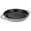 Okrągła patelnia żeliwna grillowa STAUB z dwoma uchwytami 40509-522-0 - grafitowa 26 cm