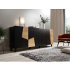 Komoda ETNA 200x42x82 czarny mat + dąb craft