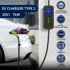 Qoltec Mobilna ładowarka do samochodu elektrycznego EV z regulacją 2w1 Typ2 | 7kW | 230V | CEE 3 PIN | Wi-fi| LCD | Przenośna | Wallbox | 5m