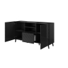 Komoda ABETO 150x42x82 czarny/czarny połysk