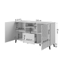 Komoda ABETO 150x42x82 biały/biały połysk