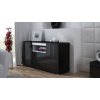 Komoda VIVA 150 czarny/ czarny połysk+ biały