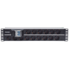 Intellinet 714051 rozdzielacz zasilania PDU 15 x gniazdo sieciowe 2U Aluminium, Czarny