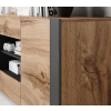 Komoda WOOD 164/44/80 dąb wotan + antracyt
