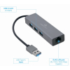 GEMBIRD ADAPTER USB-AM DO LAN GIGABIT HUB USB 3.0 X3 CZARNY