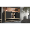 Komoda PORTO 2D 150x38x77 dąb/czarny