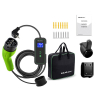 Qoltec 52476 Mobilna ładowarka do samochodu elektrycznego EV z regulacją 2w1 Typ2 | 3.5kW | 230V | Wi-fi | LCD | Przenośna | Wallbox | 5m