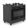 Kuchnia gazowo-elektryczna Ravanson KWGE-K90 GLASS black