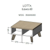 Ława LOTTA 60 wotan + czarny mat