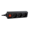 Listwa zasilająca ENERGENIE EG-PSU3F-01 (3 x Typ E; 10 A; 0,6m; kolor czarny)