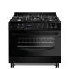 Kuchnia gazowo-elektryczna Ravanson KWGE-K90 CHEF MODERN BLACK (Płyta gazowa; Piekarnik elektryczny; 900mm)