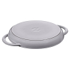 Okrągła patelnia żeliwna grillowa STAUB z dwoma uchwytami 40509-522-0 - grafitowa 26 cm
