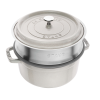 Garnek żeliwny okrągły z wkładem STAUB La Cocotte 40508-822-0 - 3.8 ltr. biała trufla