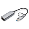 Adapter USB Typ-C na Gigabit Ethernet 2,5GUSB-C + USB A (USB 3.1/3.0)