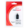Adapter GEMBIRD A-USB2-CMAF-01 (USB typu C M - USB 2.0 F; kolor czarny)