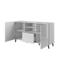 Komoda ABETO 150x42x82 biały/biały połysk