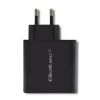 QOLTEC ŁADOWARKA SIECIOWA 63W | 5-20V | 1.5-3A | USB TYP C PD | USB QC 3.0 | CZARNA