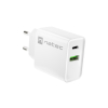 NATEC ŁADOWARKA SIECIOWA RIBERA USB-A + USB-C 20W POWER DELIVERY BIAŁA NUC-2061