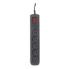 Listwa przeciwprzepięciowa Activejet 5gn/1,5m/cz (10A; 2300W) 1,5m; kolor czarny