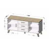 Komoda LOTTA 150 2D3S wotan + czarny mat