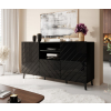 Komoda ABETO 150x42x82 czarny/czarny połysk