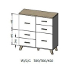 Komoda LOTTA 110 2D4S wotan + czarny mat