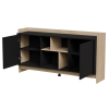 Komoda PORTO 2D 150x38x77 dąb/czarny