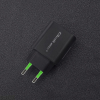 QOLTEC ŁADOWARKA SIECIOWA 18W | 5-12V | 1.5-3A | USB TYP C PD | USB QC 3.0 | CZARNA