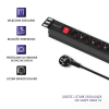 Listwa zasilająca Qoltec do szafy RACK 1U 8 gniazd Schuko (2m) czarna