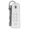 Listwa zasilająca Belkin Power Surge 6-PORT + 2xUSB-A 2.4A 650J 2m Grey/White