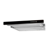 Okap podszafkowy teleskopowy AKPO WK-7 LIGHT GLASS 60 INOX CZARNY (600mm; kolor inox, front czarne szkło)