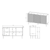 Komoda 3D2SZ ONDA 150x45xH85 zieleń