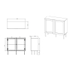 Komoda JUTA 2D 100x39,5x90 czarny + linol calabria