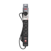 Listwa przeciwprzepięciowa Activejet COMBO 6gn/3m/cz (10A; 2300W) 3m; kolor czarny