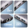 Axagon HMC-6G2L stacja dokująca Przewodowa USB 3.2 Gen 2 (3.1 Gen 2) Type-C Aluminium
