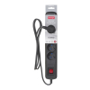 Listwa przeciwprzepięciowa Activejet 5gn/1,5m/cz (10A; 2300W) 1,5m; kolor czarny