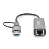 Adapter USB Typ-C na Gigabit Ethernet 2,5GUSB-C + USB A (USB 3.1/3.0)