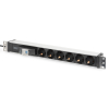 Digitus Listwa zasilająca PDU 19" Rack, 6x schuko, 2.0m, 1x wtyk unischuko, 16A, wyłącznik nadprądowy, profil aluminiowy