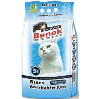 CERTECH Super Benek Biały Antybakteryjny - żwirek dla kota zbrylający 5 l