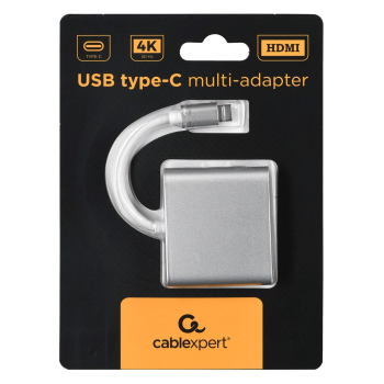 GEMBIRD GEMBIRD MULTI ADAPTER USB TYP-C (M) -> USB TYP-C; USB 3.0; HDMI SREBRNY