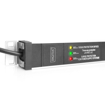 Digitus Listwa zasilająca PDU, 7x gniazdo schuko, 2.0m, 1x wtyk unischuko,16A, zabezpieczenie przepięciowe, filtr sieciowy, profil aluminiowy