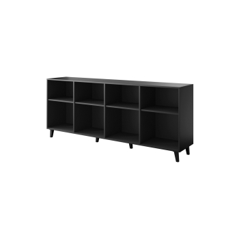 Komoda FARO 200x42x82 czarny mat + dąb craft