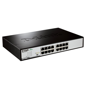 D-Link DGS-1016D/E łącza sieciowe Nie zarządzany Czarny, Metaliczny
