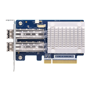 Qnap QXP-16G2FC, 2x 16Gb Gen 5 Fibre Channel card with SFP+ transceivers(2x 16Gb LC SR), PCIe Gen3 x8, Low profile, up to 125 meters , supported on Qn