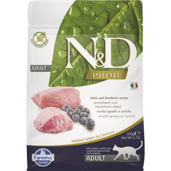 FARMINA N&D Prime Cat Lamb and Blueberry Adult - sucha karma dla kota - 300 g