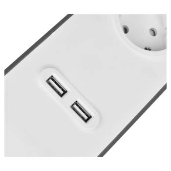 Listwa zasilająca Belkin Power Surge 4-PORT + 2xUSB-A 2m Grey/White Schuko