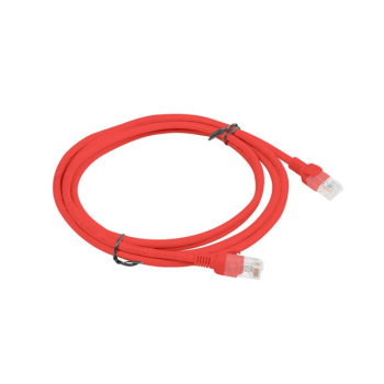 Patchcord UTP Lanberg PCU5-10CC-0200-R (RJ45 - RJ45 ; 2m; UTP; kat. 5e; kolor czerwony)