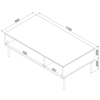 Stolik/ława PALAZZO BIS 110x60x40 czarny mat
