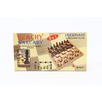 Szachy i Warcaby drewniane 2w1 29x29 JYWK392 14416